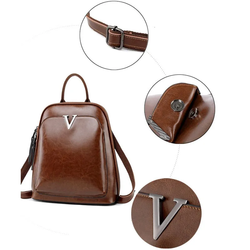 Solid Color Retro Backpack