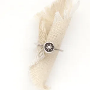 Southwest Sunburst Stacking Silver Ring