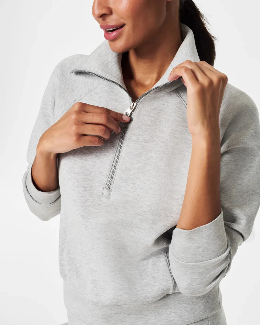 SPANX | AirEssentials Half Zip {Light Heather Grey}