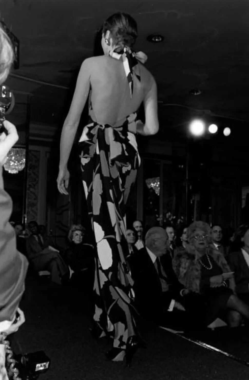 Spring 1984 James Galanos Runway Documented Floral Dress w Low Back