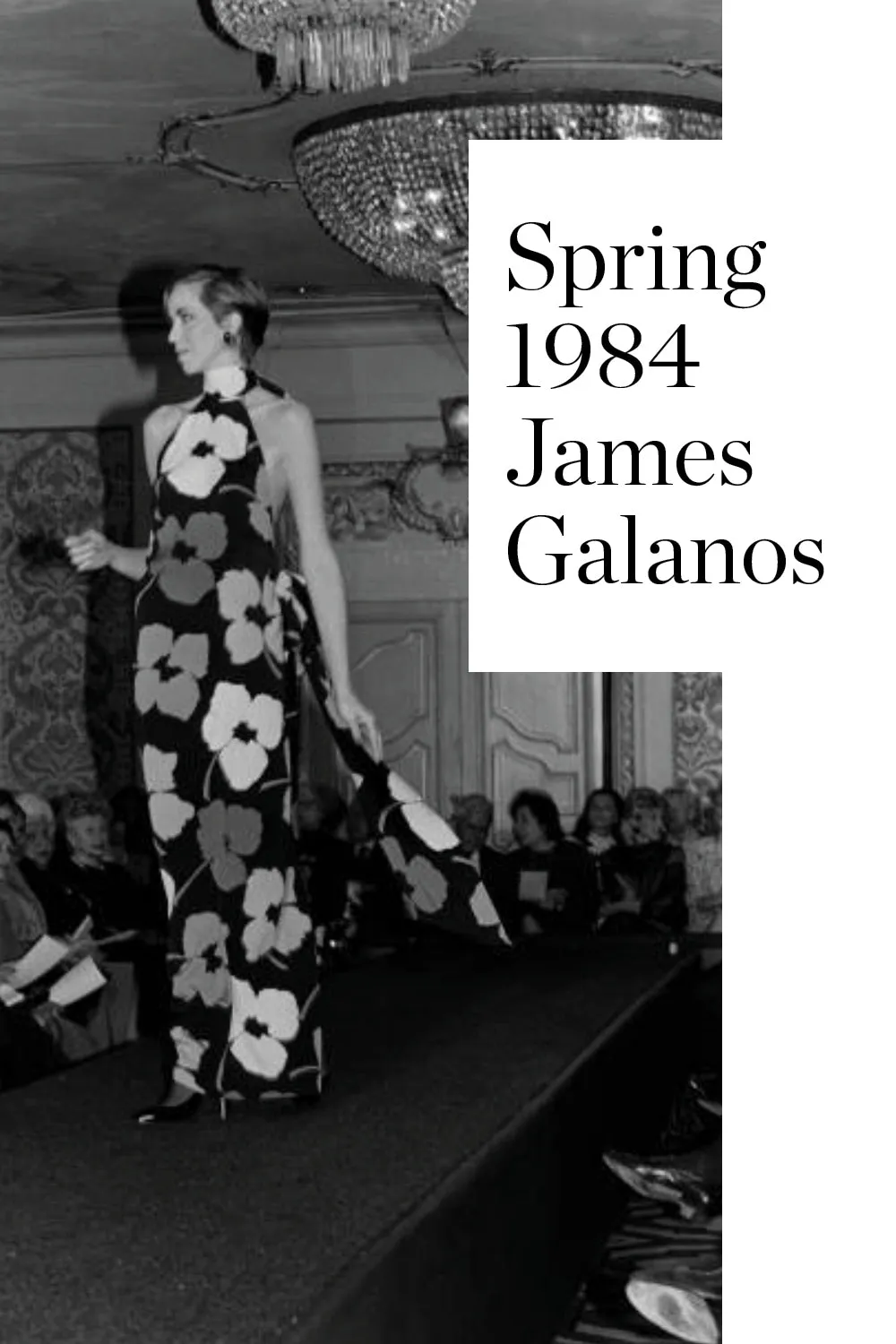 Spring 1984 James Galanos Runway Documented Floral Dress w Low Back