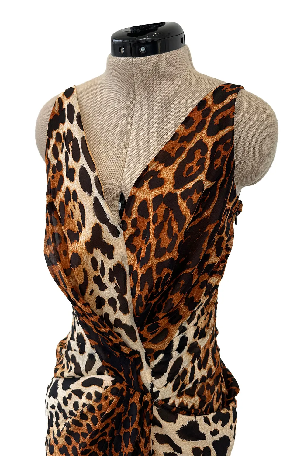 Spring 2008 Christian Dior by John Galliano Leopard Silk Chiffon Dress