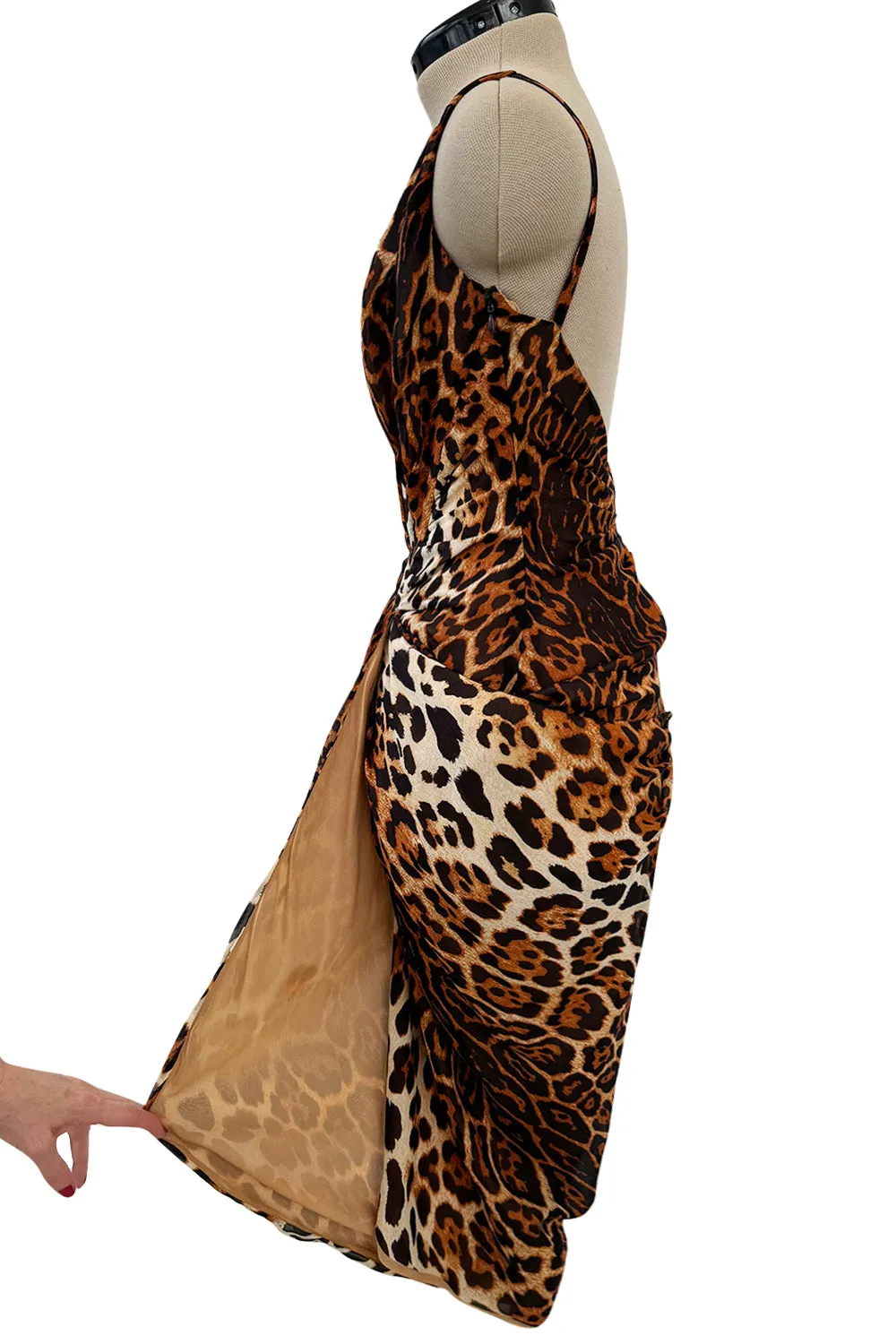 Spring 2008 Christian Dior by John Galliano Leopard Silk Chiffon Dress