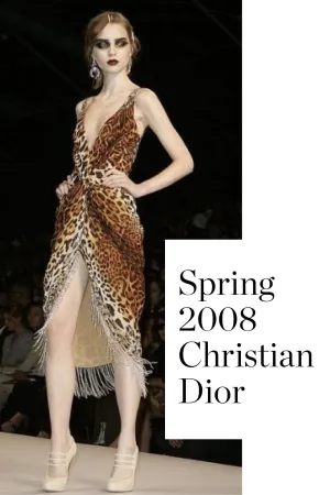 Spring 2008 Christian Dior by John Galliano Leopard Silk Chiffon Dress