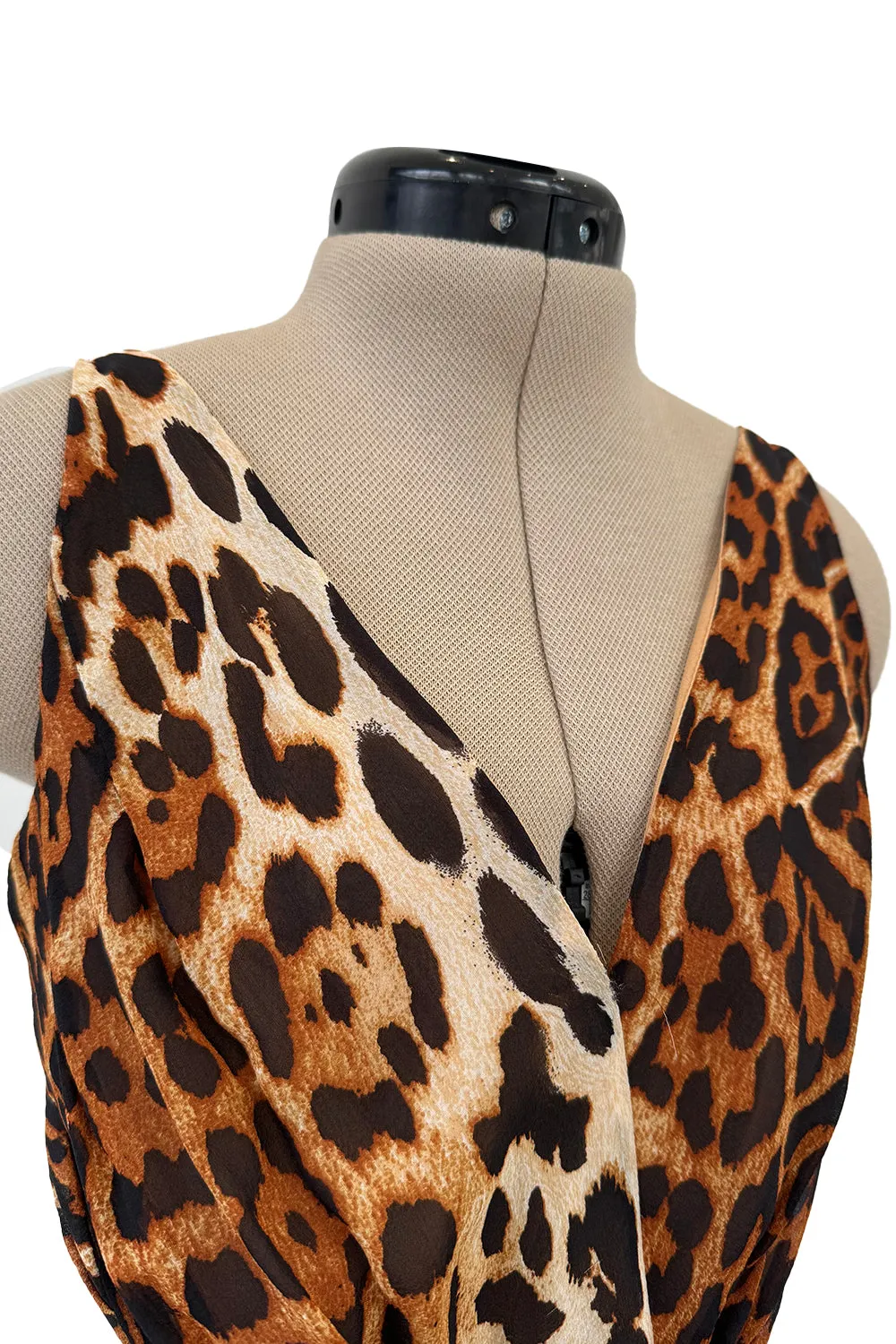 Spring 2008 Christian Dior by John Galliano Leopard Silk Chiffon Dress