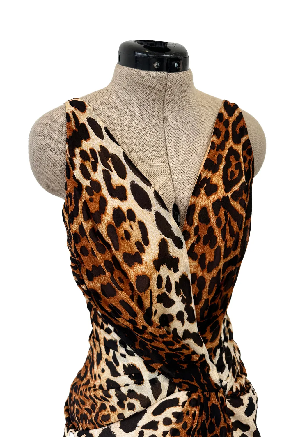 Spring 2008 Christian Dior by John Galliano Leopard Silk Chiffon Dress