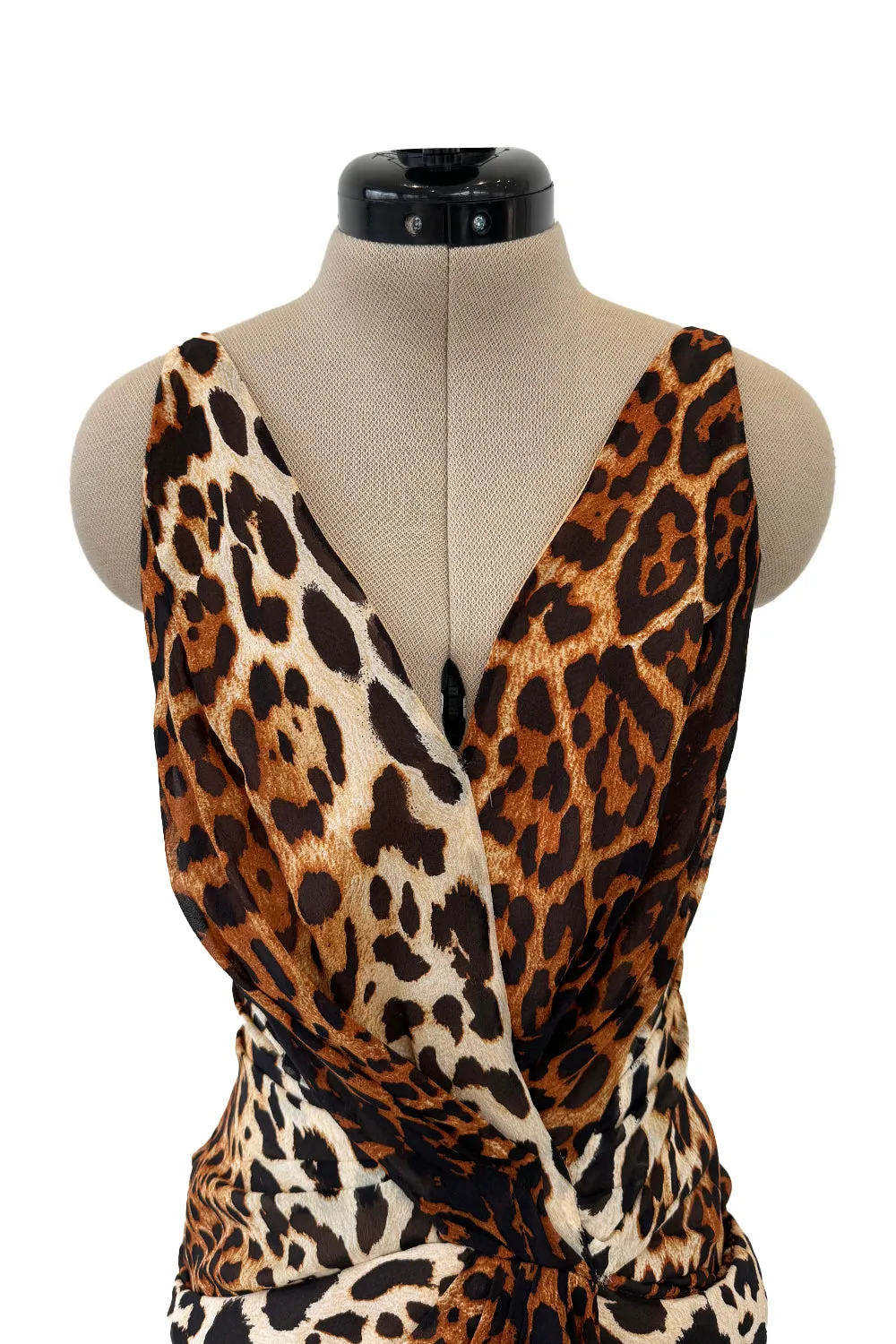 Spring 2008 Christian Dior by John Galliano Leopard Silk Chiffon Dress