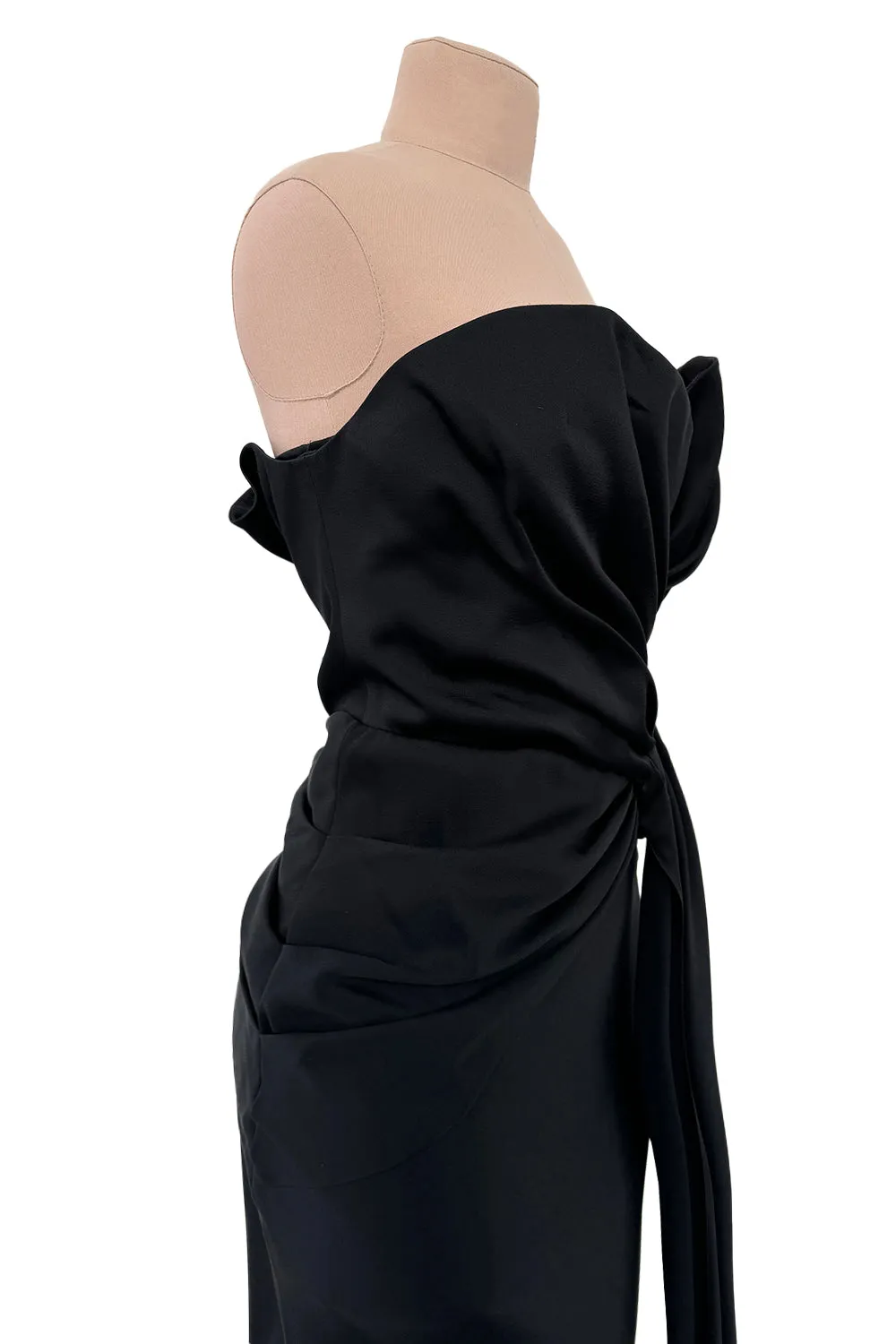 Spring 2008 Christian Dior by John Galliano Runway Look 53 Black Silk Strapless Dress