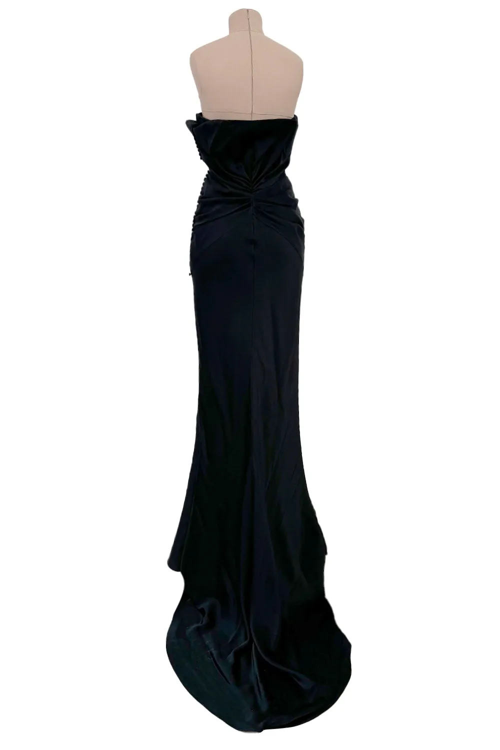 Spring 2008 Christian Dior by John Galliano Runway Look 53 Black Silk Strapless Dress