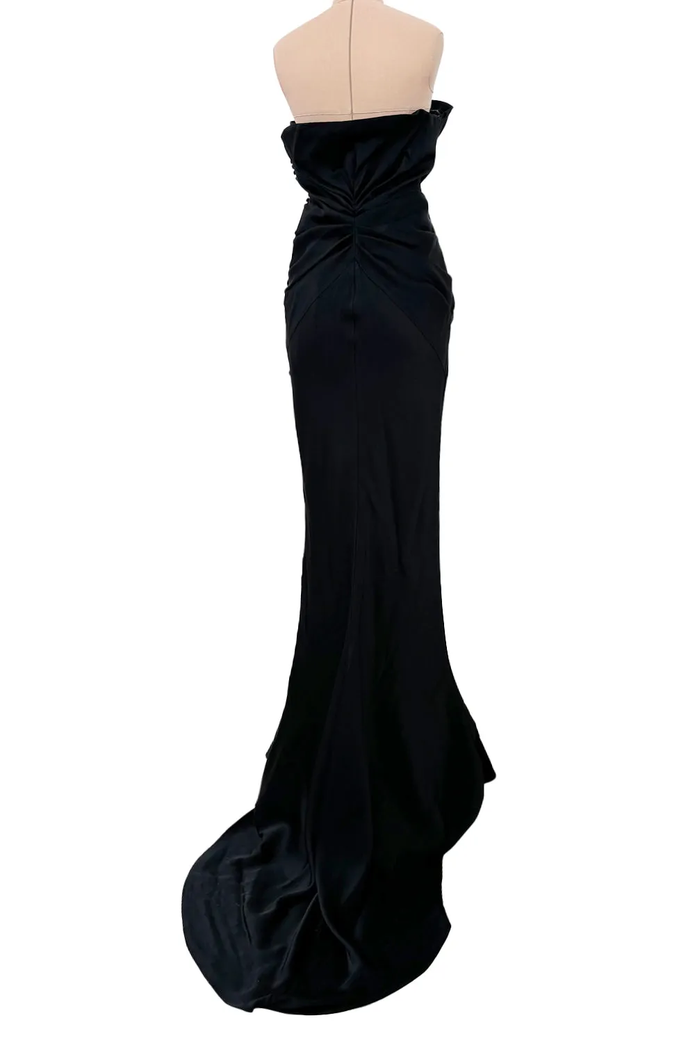 Spring 2008 Christian Dior by John Galliano Runway Look 53 Black Silk Strapless Dress