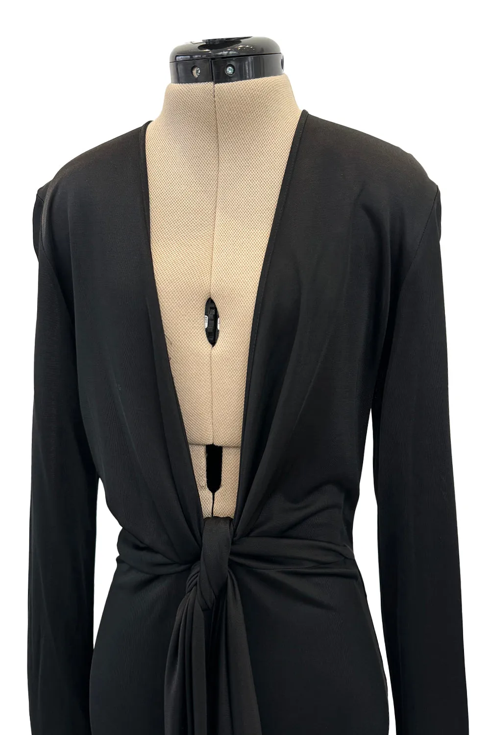 Spring 2018 Givenchy by Clare Wright Keller Long Tie Detailed Front Plunge Jersey Dress