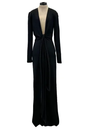 Spring 2018 Givenchy by Clare Wright Keller Long Tie Detailed Front Plunge Jersey Dress