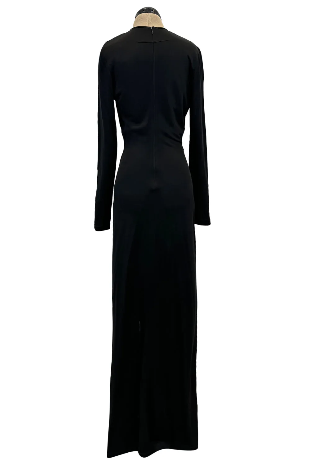 Spring 2018 Givenchy by Clare Wright Keller Long Tie Detailed Front Plunge Jersey Dress