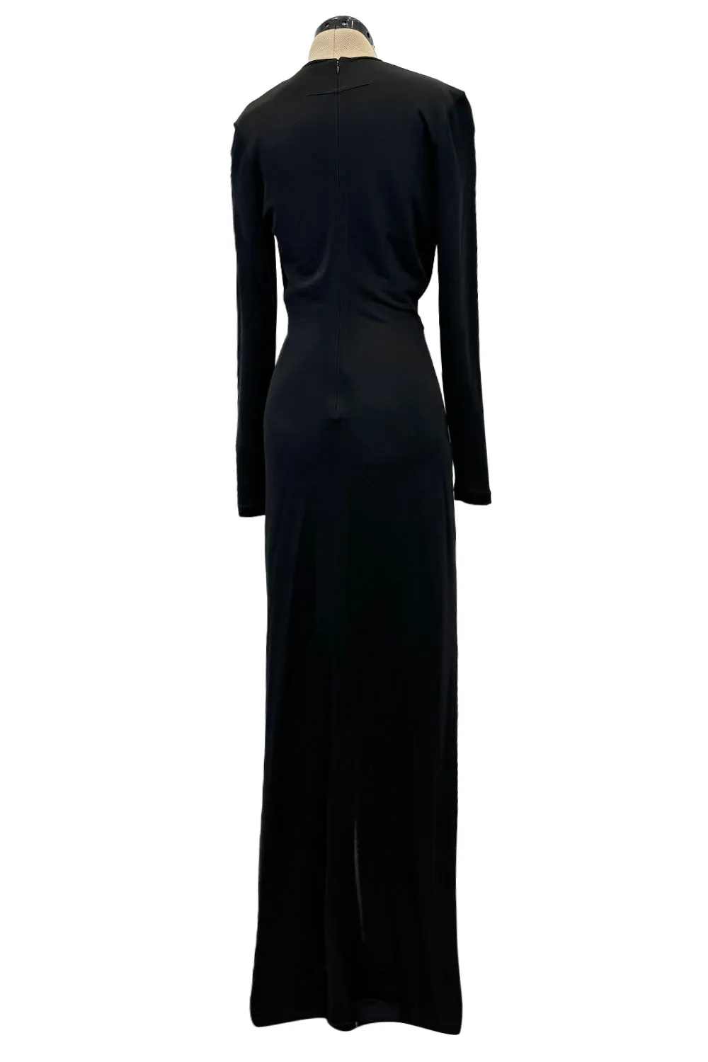 Spring 2018 Givenchy by Clare Wright Keller Long Tie Detailed Front Plunge Jersey Dress