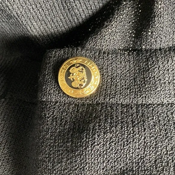 St. John basics long line cardigan with enameled brass tone buttons S
