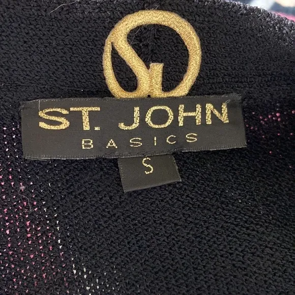 St. John basics long line cardigan with enameled brass tone buttons S