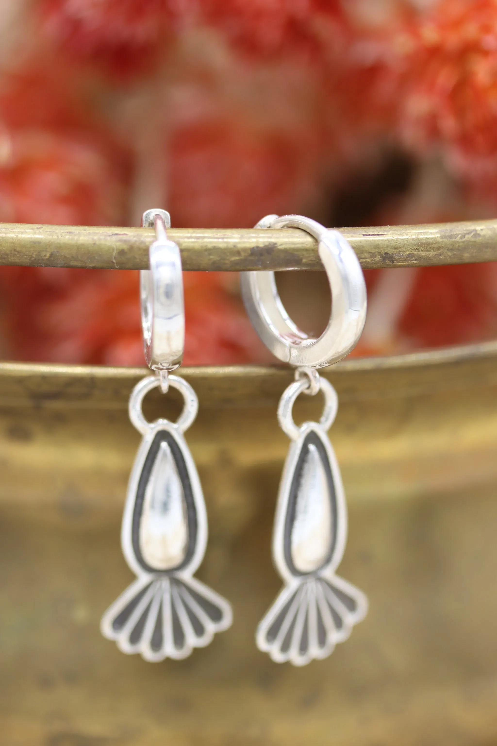Stamped Huggie Hoops