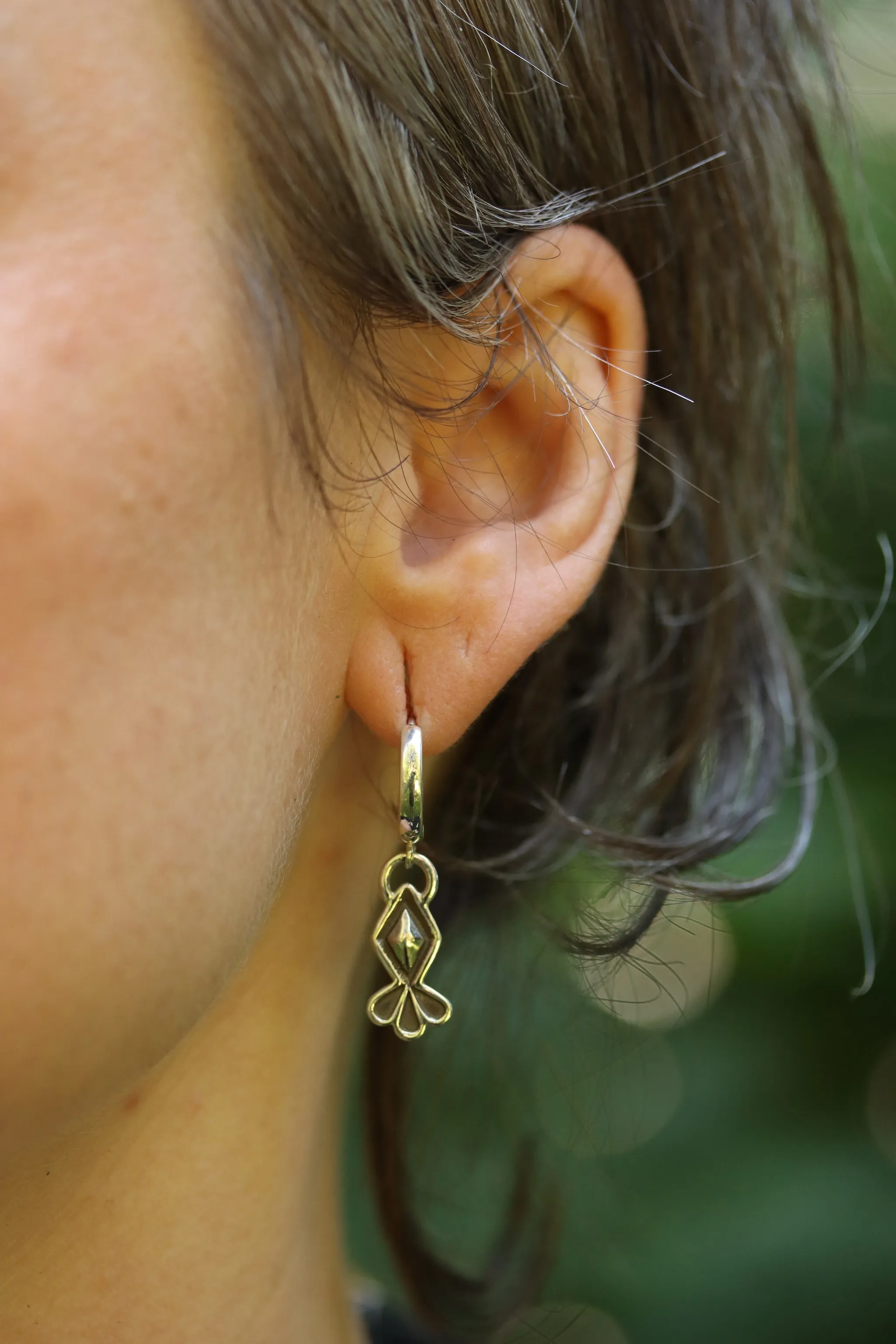 Stamped Huggie Hoops