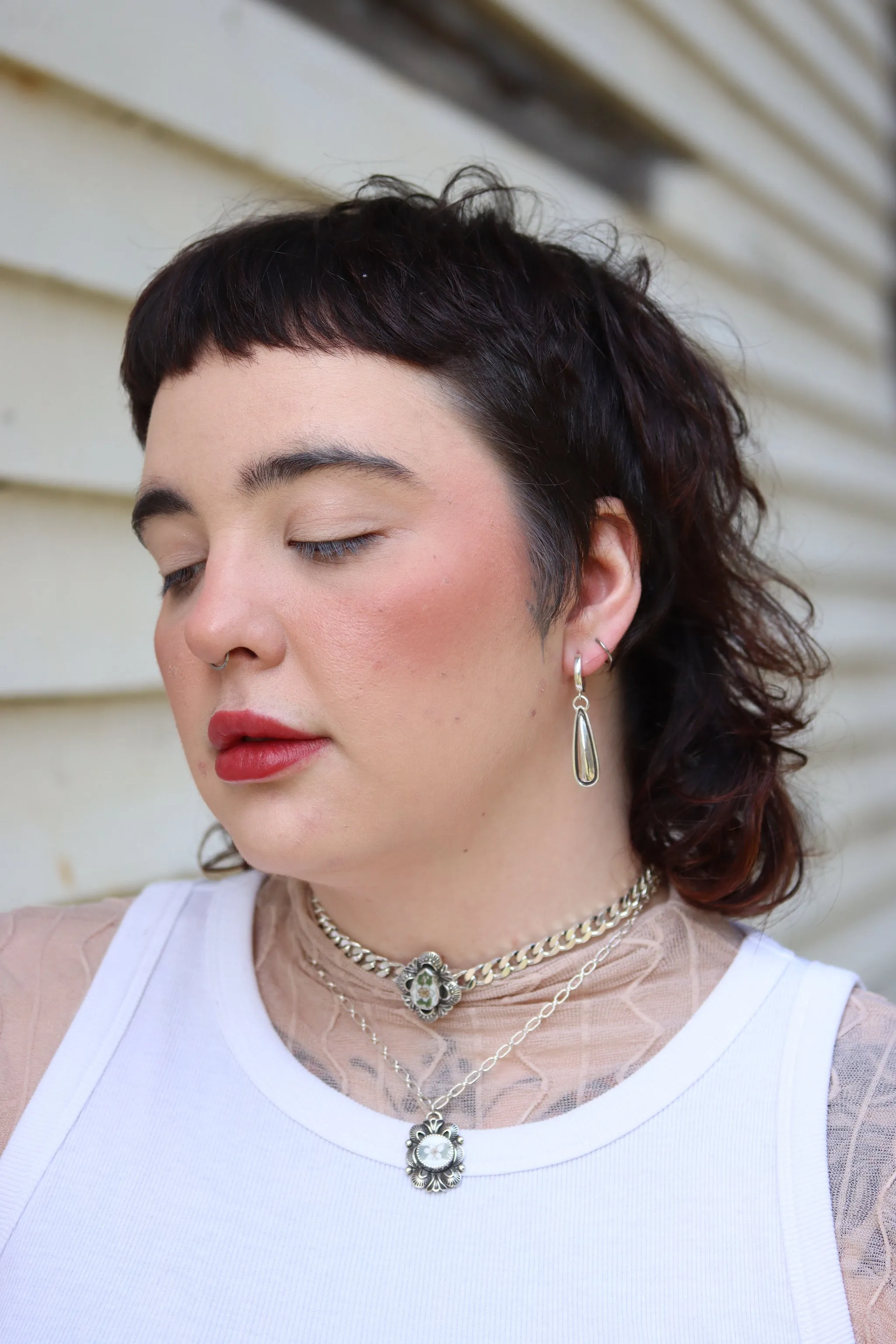 Stamped Huggie Hoops