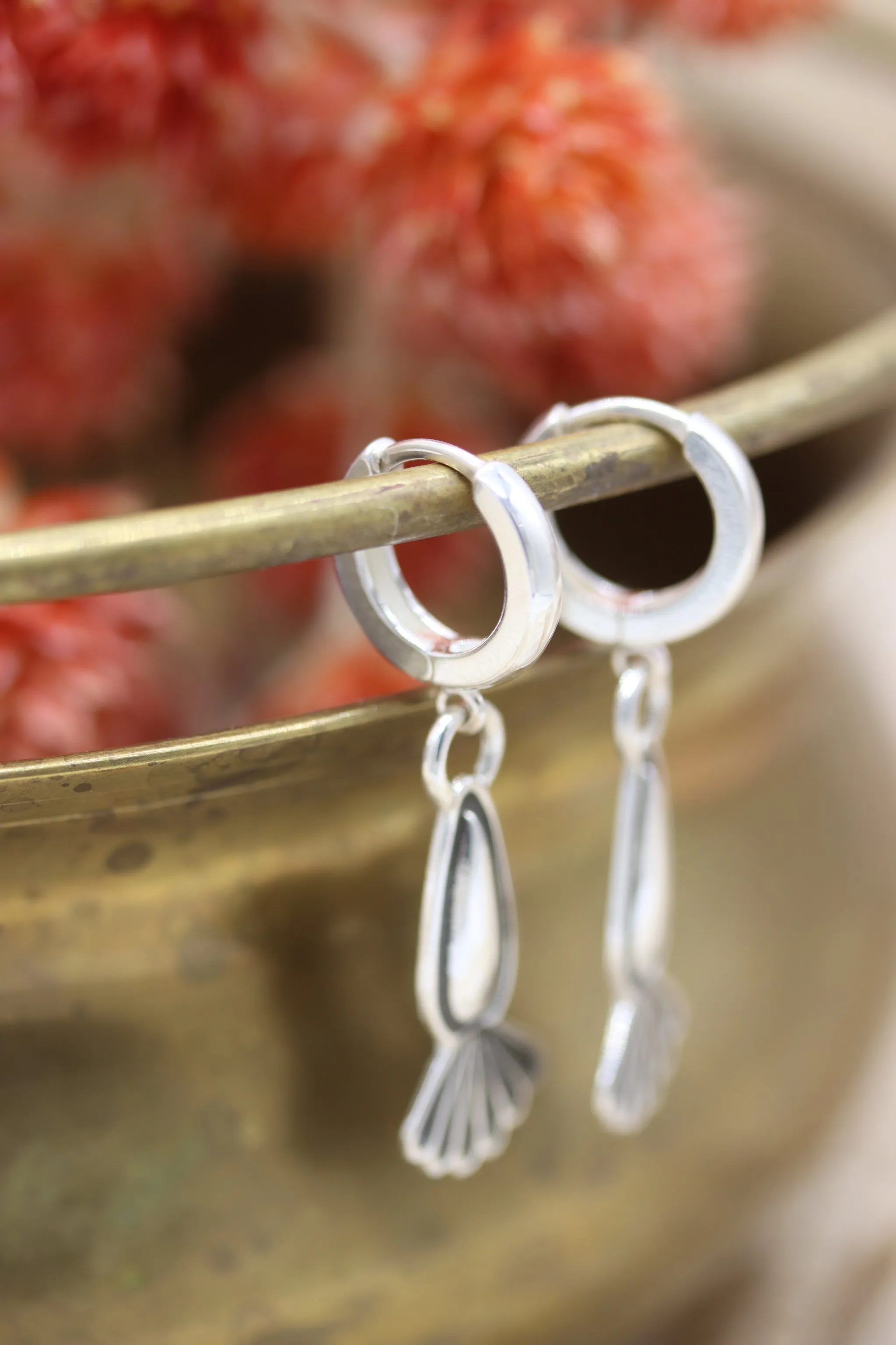 Stamped Huggie Hoops
