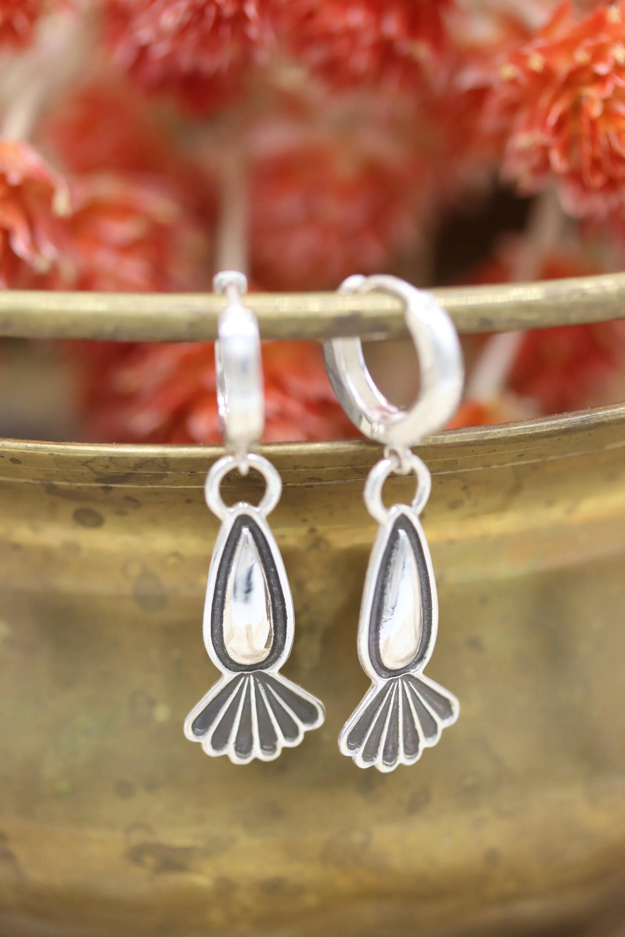 Stamped Huggie Hoops