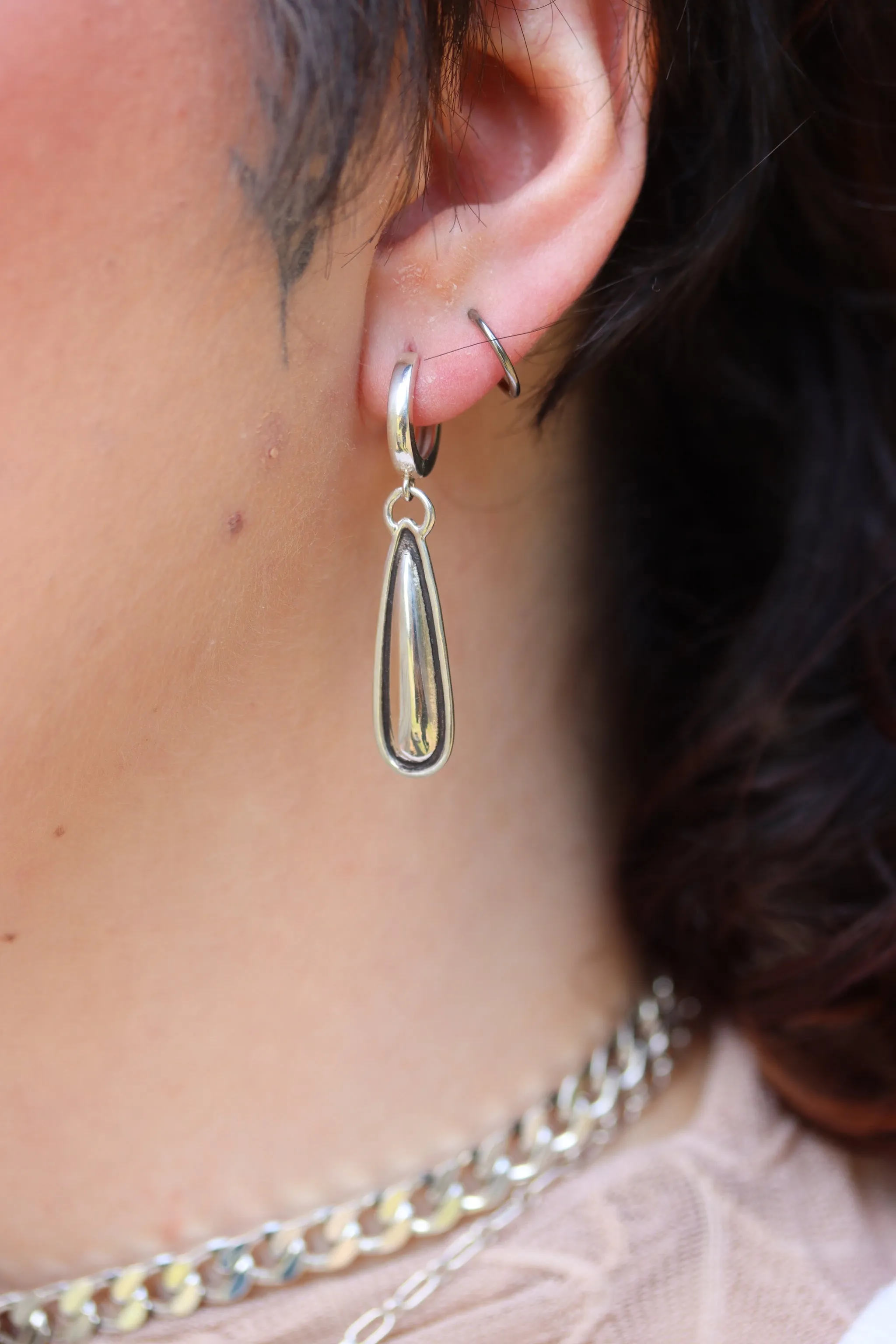 Stamped Huggie Hoops