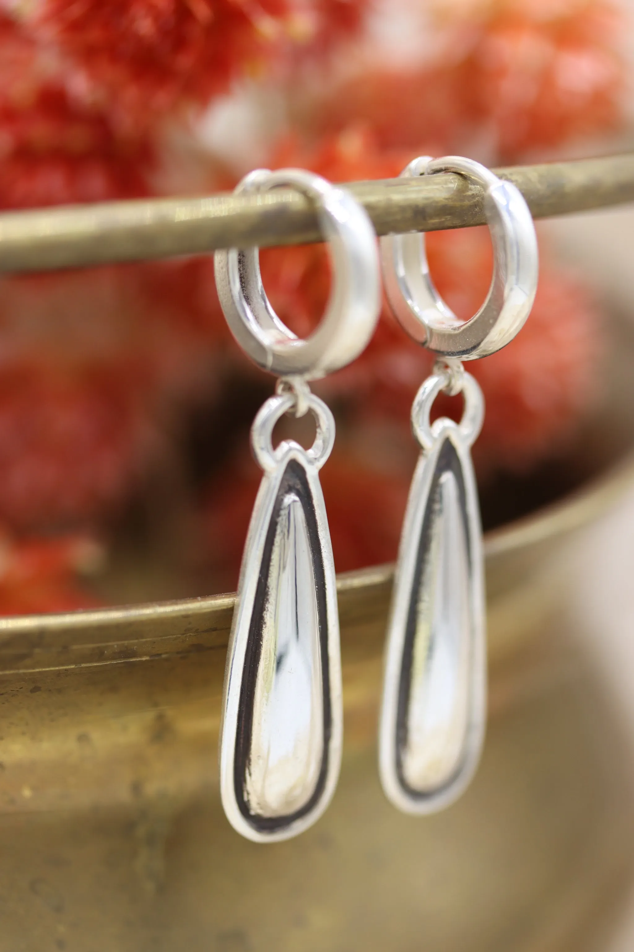 Stamped Huggie Hoops