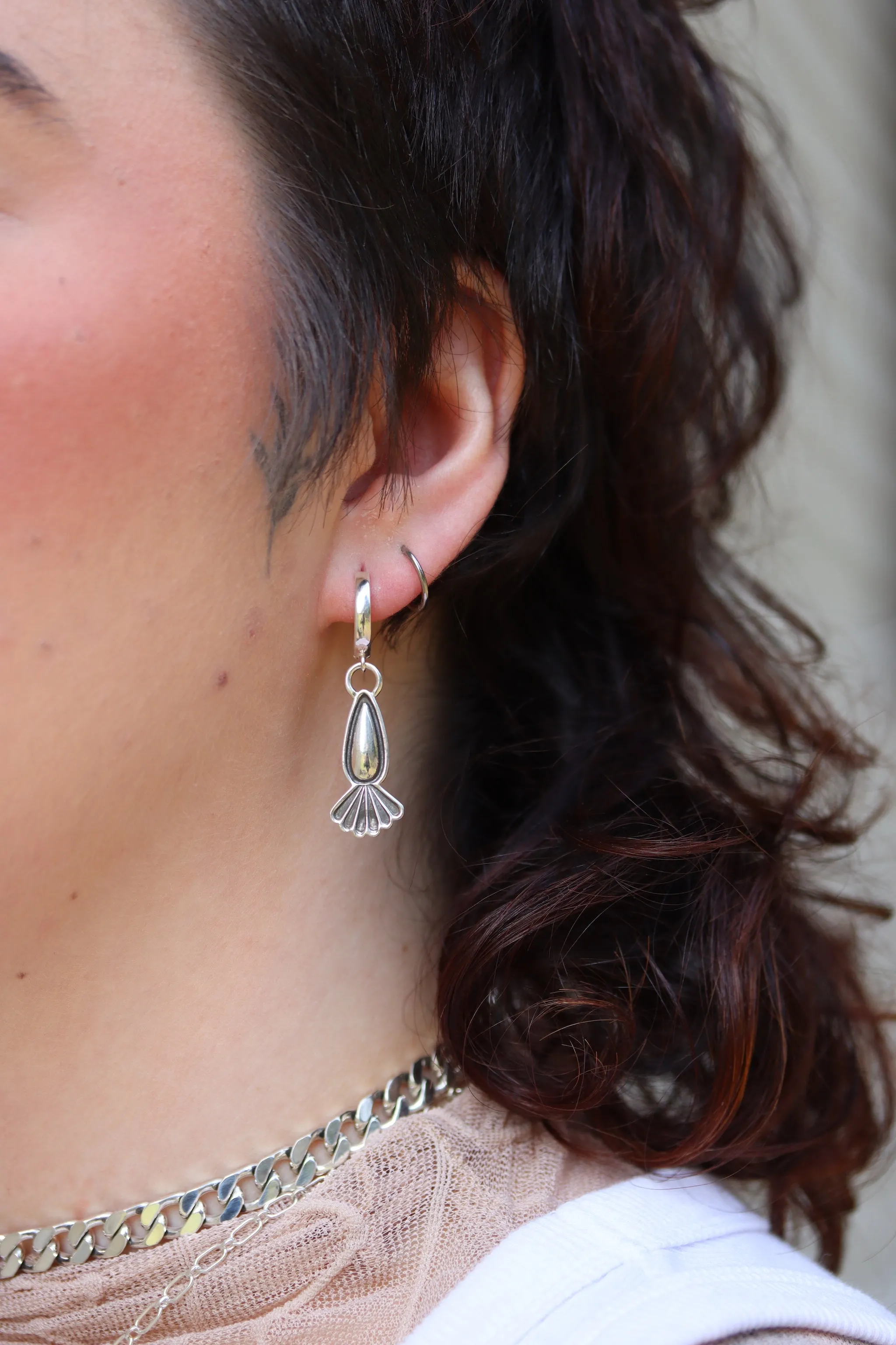 Stamped Huggie Hoops