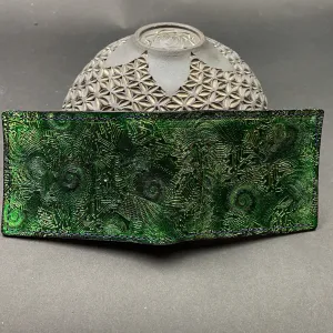 Stamped Leather Bifold Wallet - Circuit Board
