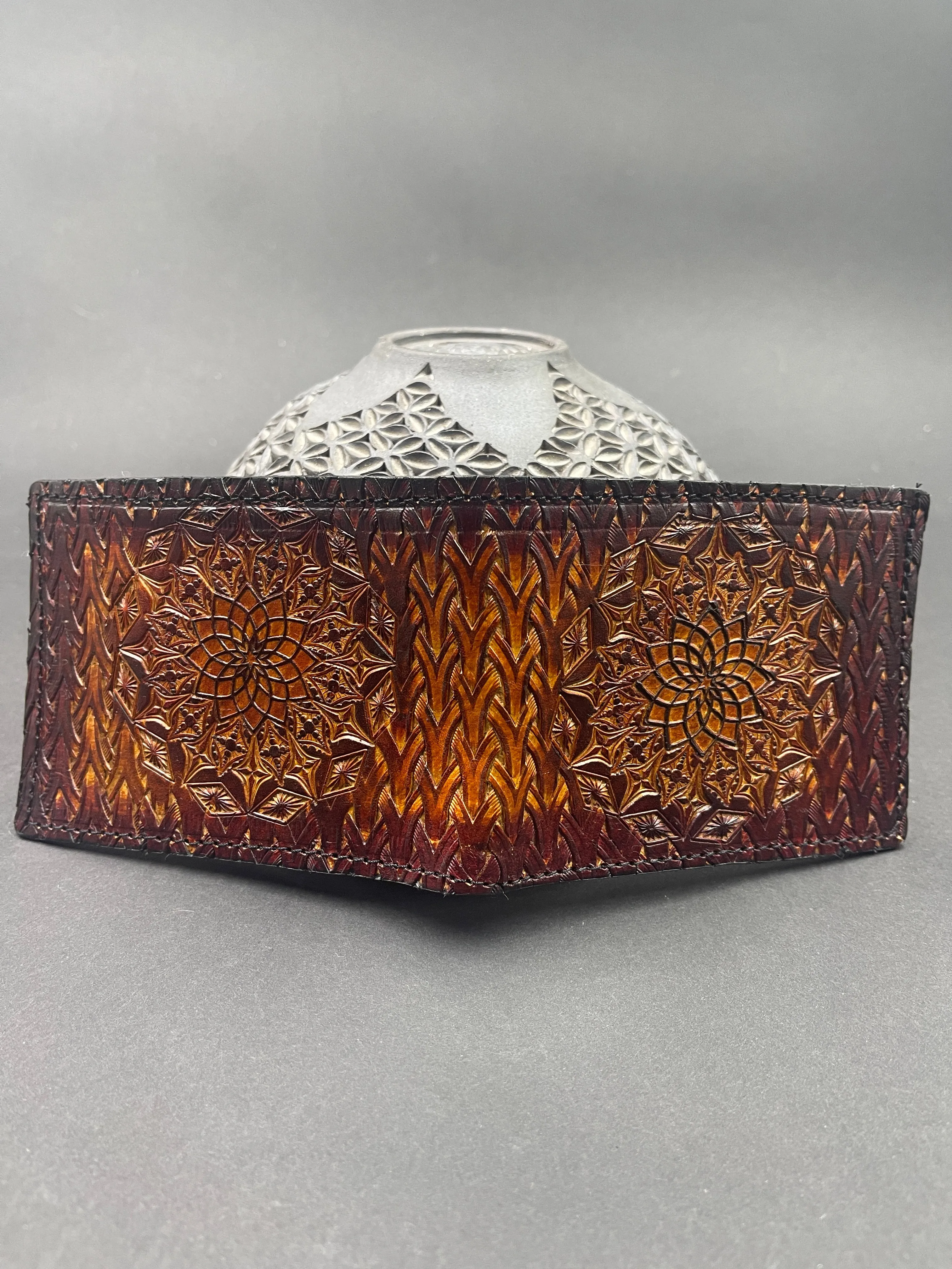 Stamped Leather Bifold Wallet - Classy Mandala