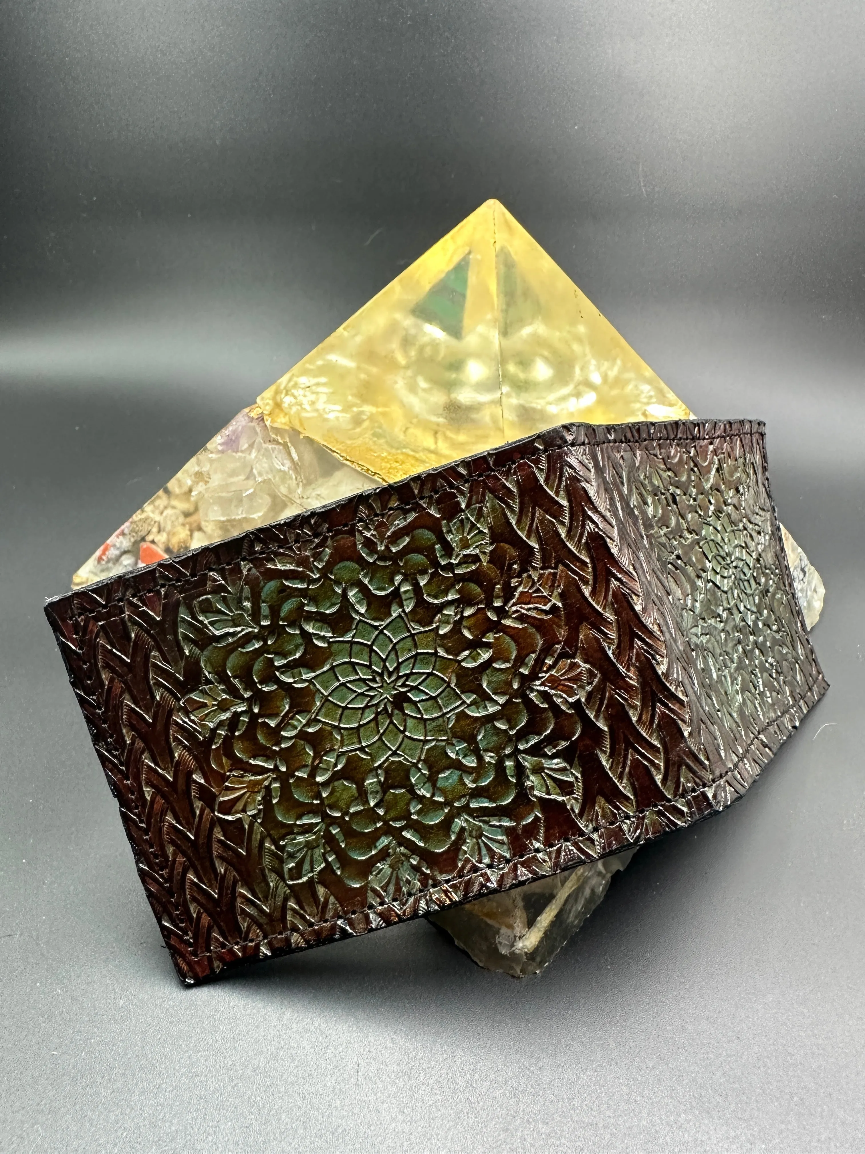 Stamped Leather Bifold Wallet - Classy Mandala
