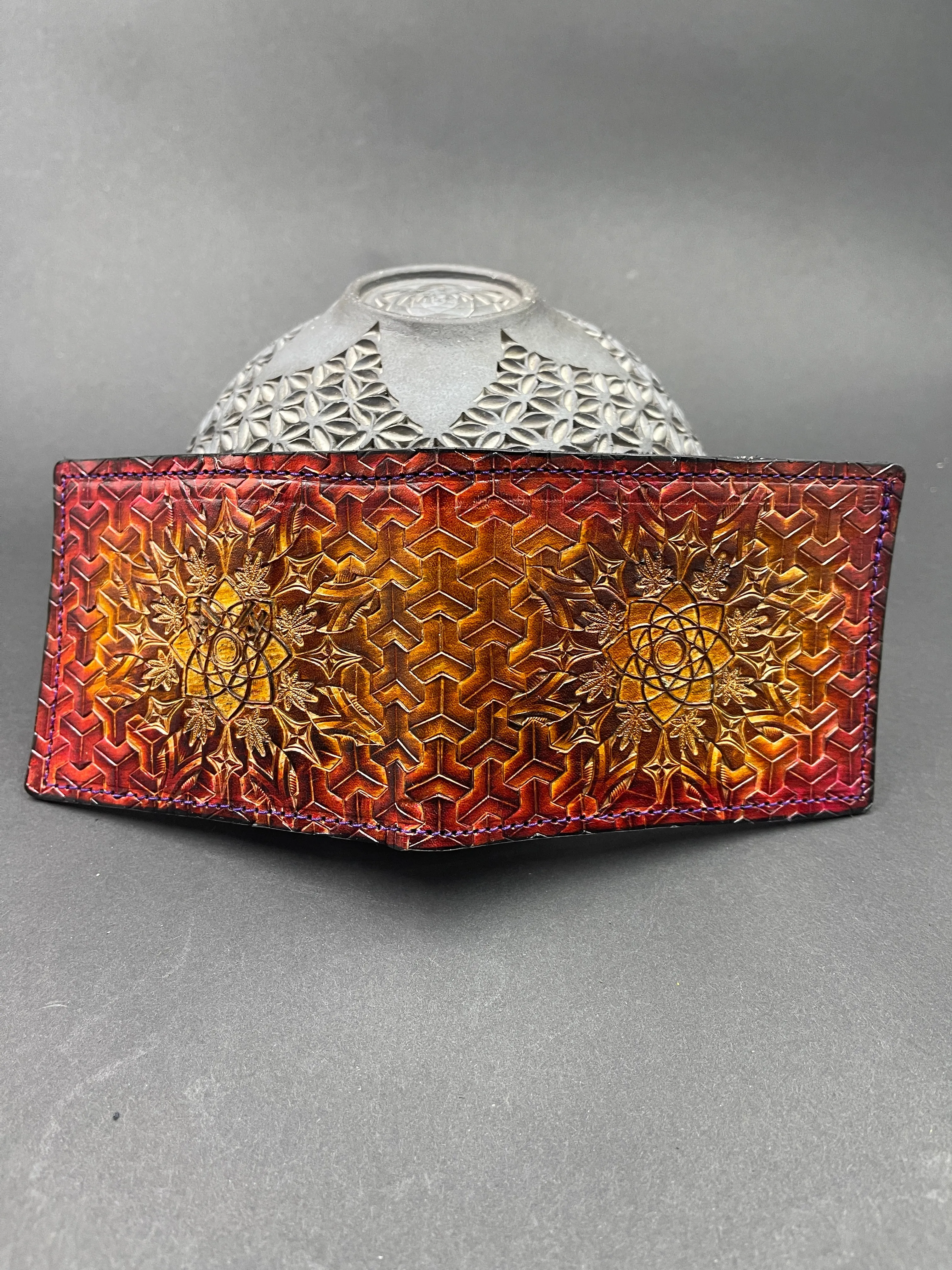 Stamped Leather Bifold Wallet - Classy Mandala