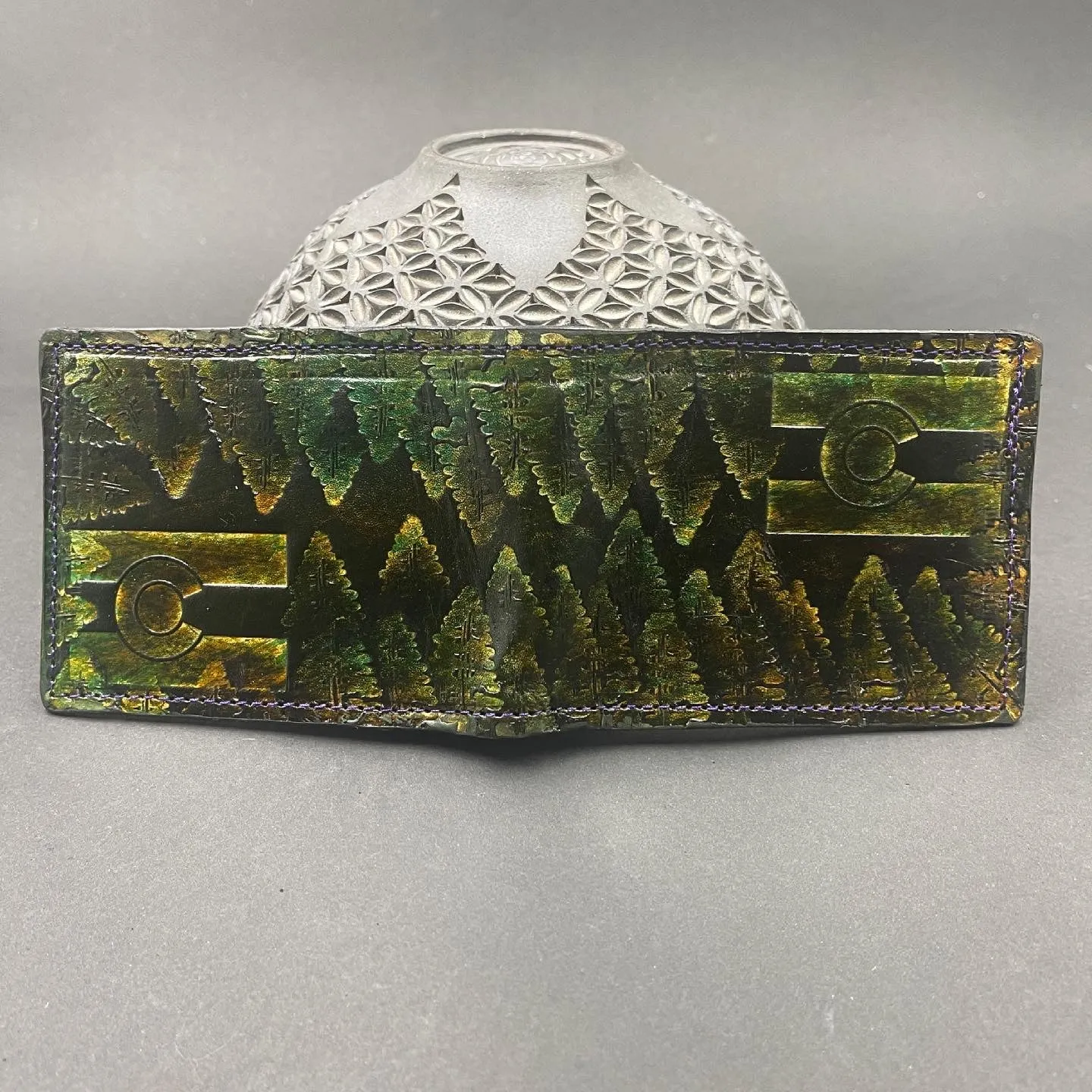 Stamped Leather Bifold Wallet - Colorado