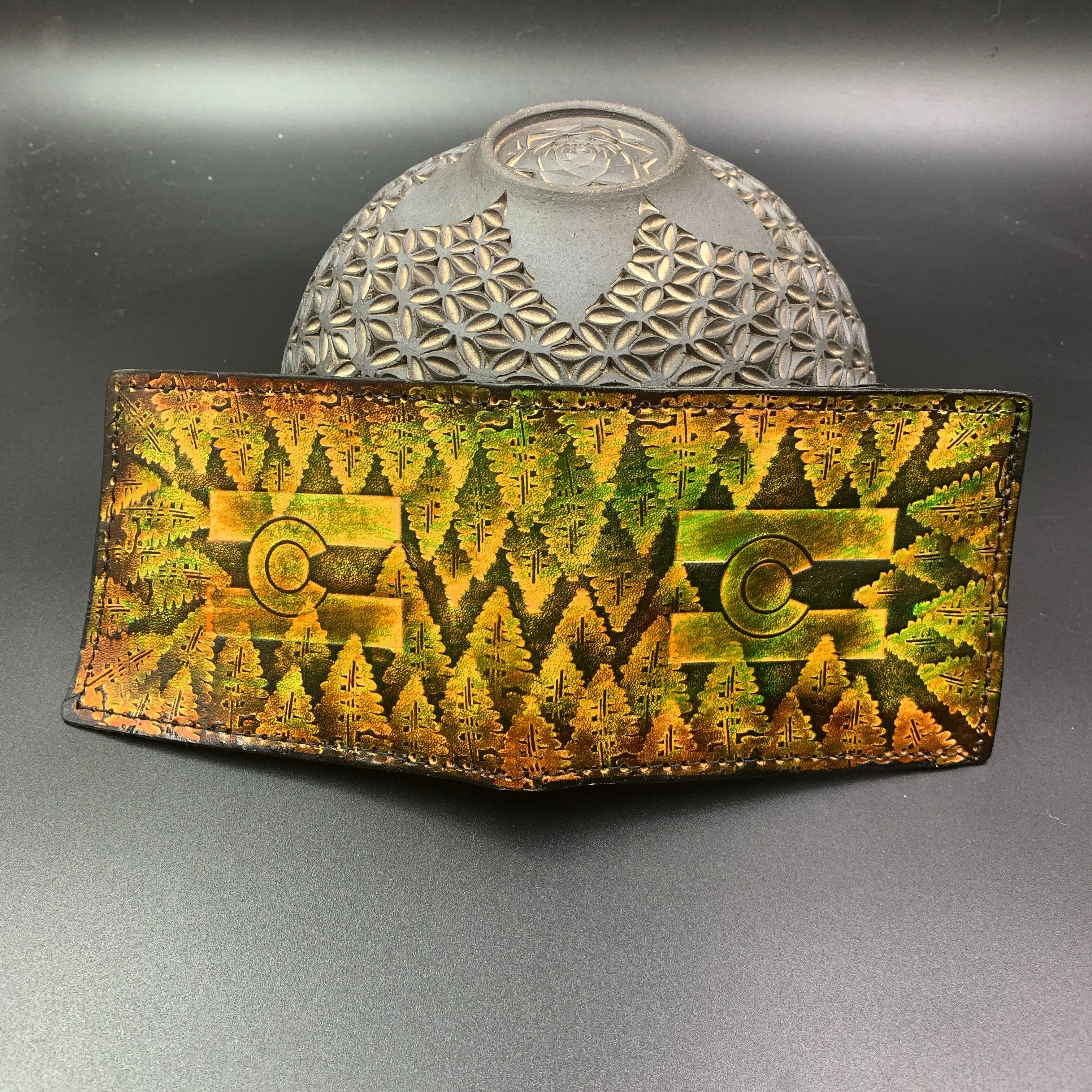 Stamped Leather Bifold Wallet - Colorado