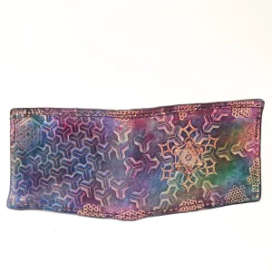 Stamped Leather Bifold Wallet - Crumbling Goyard