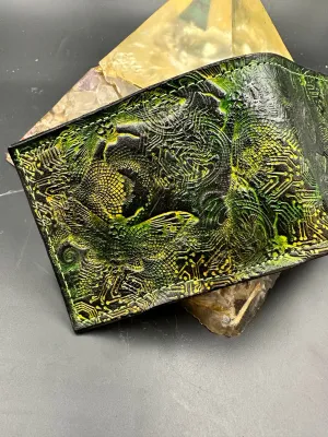 Stamped Leather Bifold Wallet - Death Moth