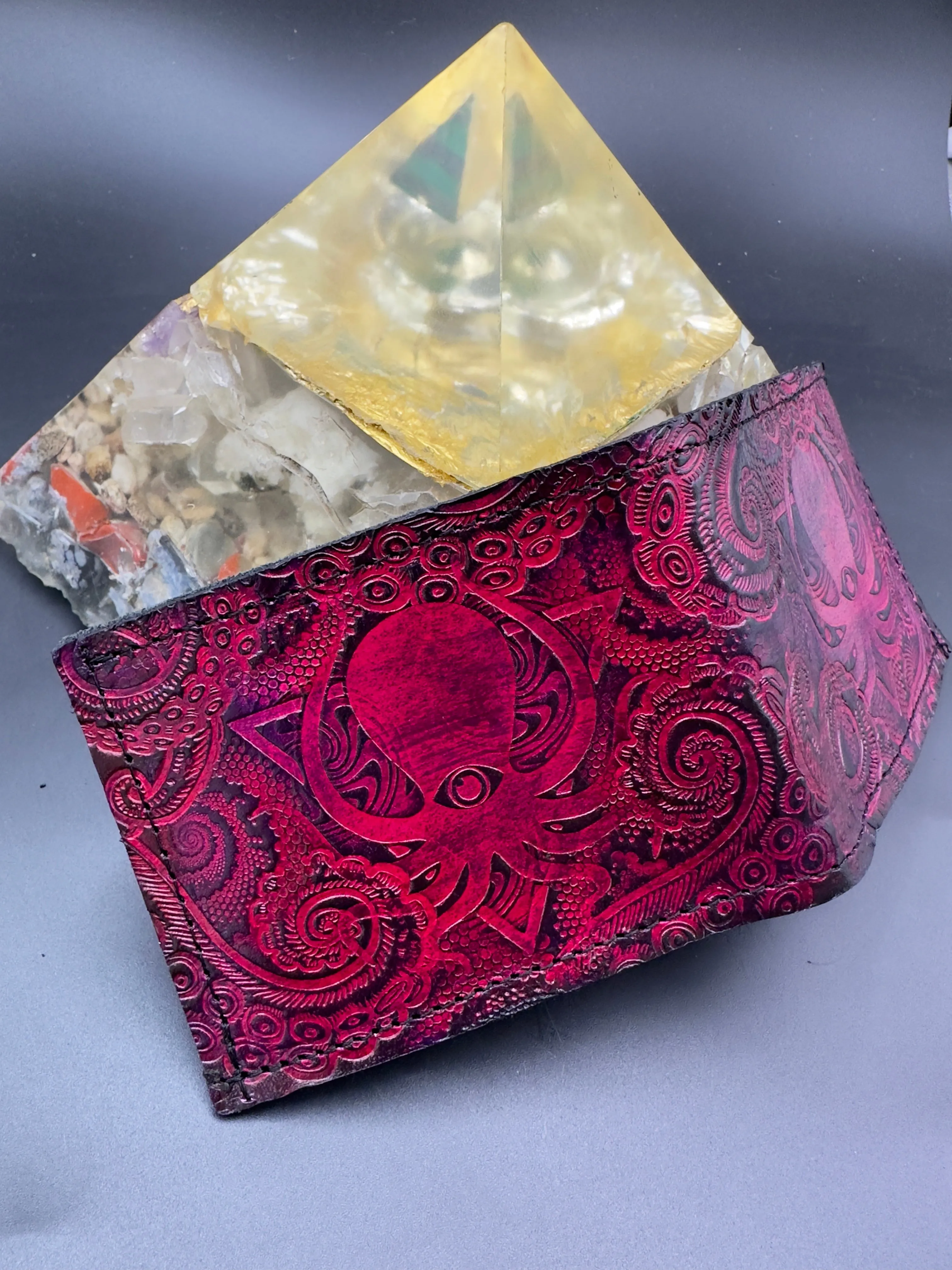 Stamped Leather Bifold Wallet - Deep Dark Dangerous