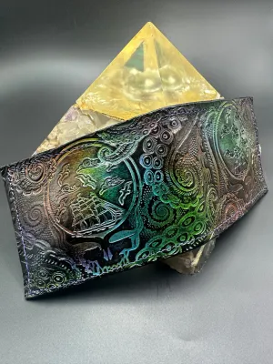 Stamped Leather Bifold Wallet - Grateful Lost Sailor