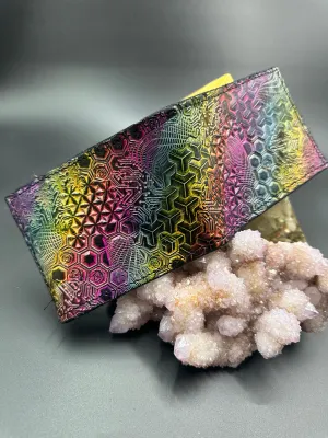 Stamped Leather Bifold Wallet - Morphing Geometric Patterns