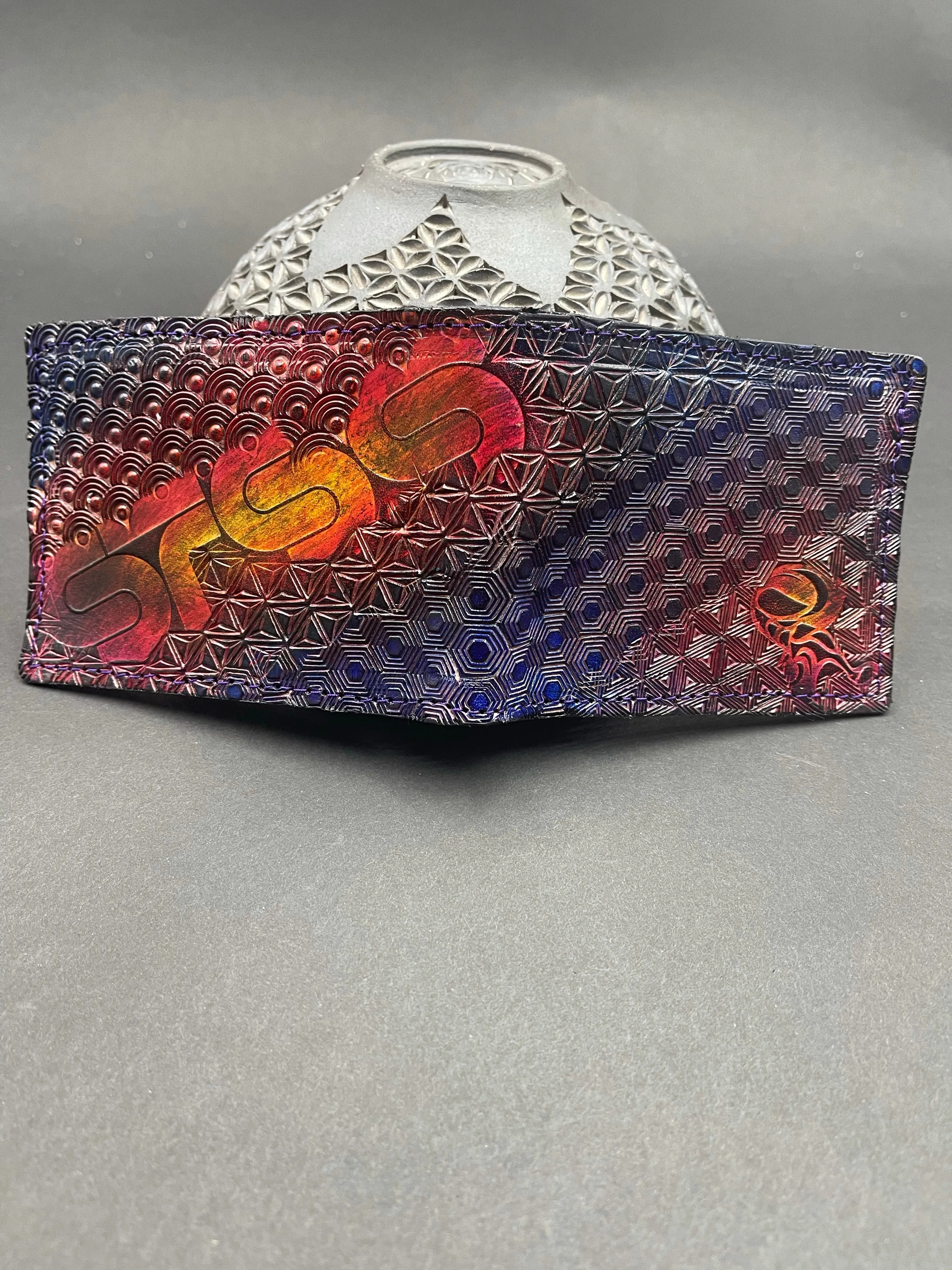 Stamped Leather Bifold Wallet - Sts9