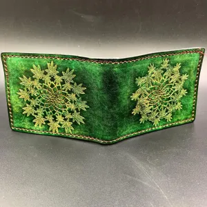 Stamped Leather Bifold Wallet - Sweet Leaf