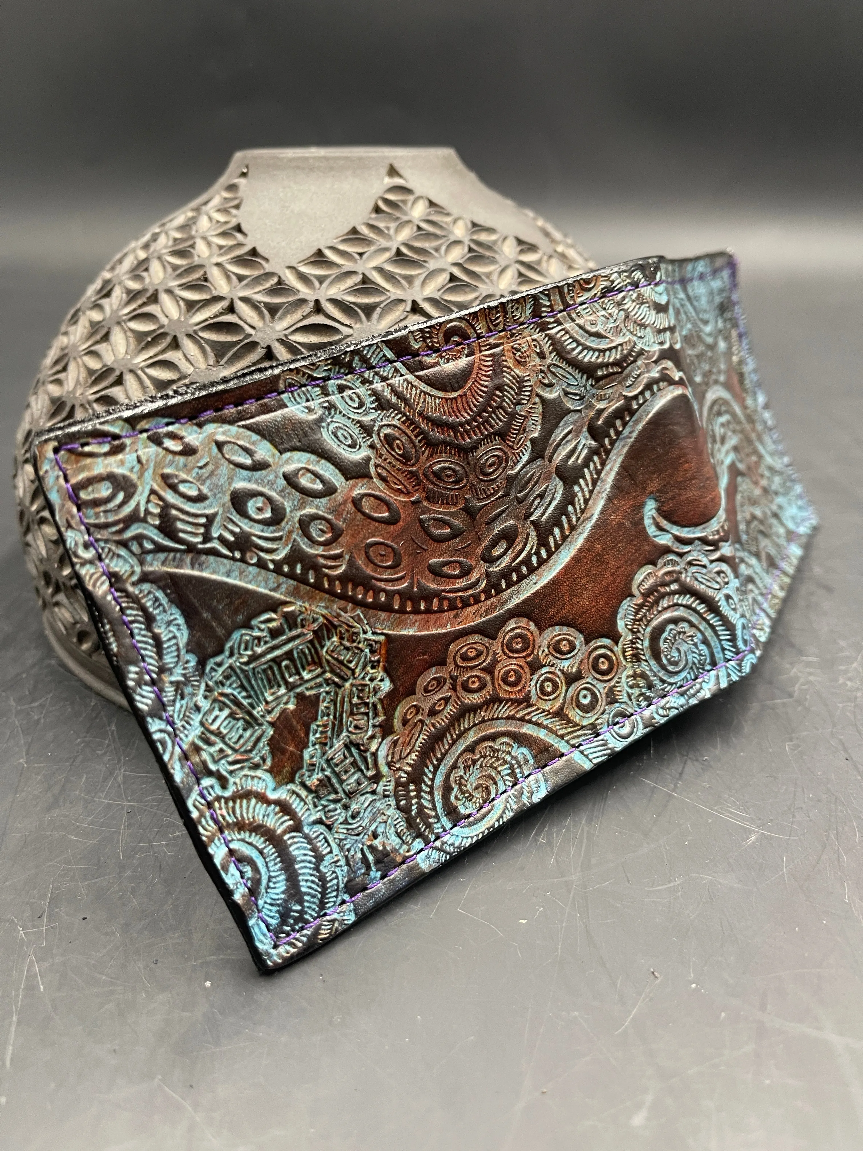 Stamped Leather Bifold Wallet - Tentacles