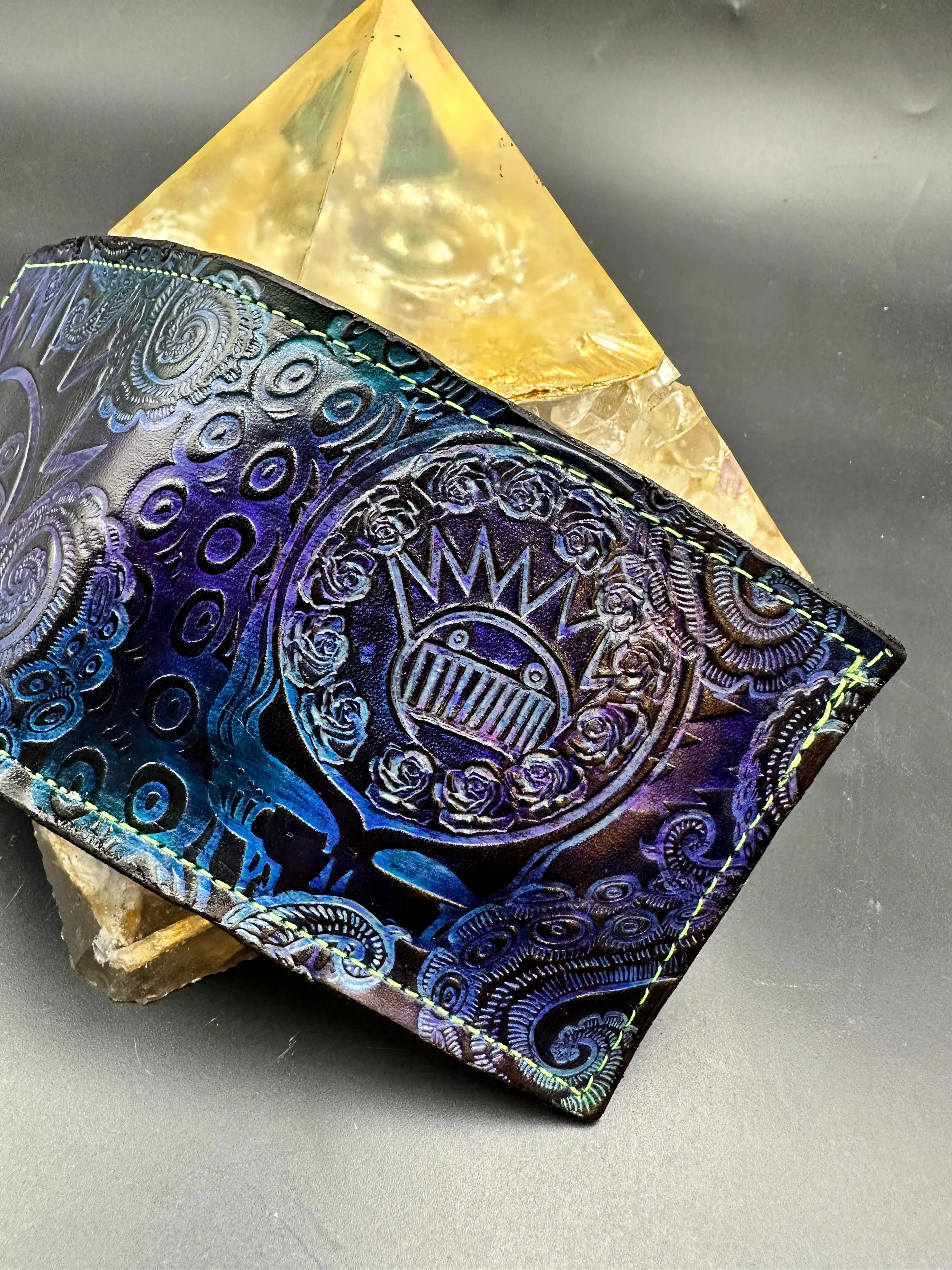 Stamped Leather Bifold Wallet - Ween