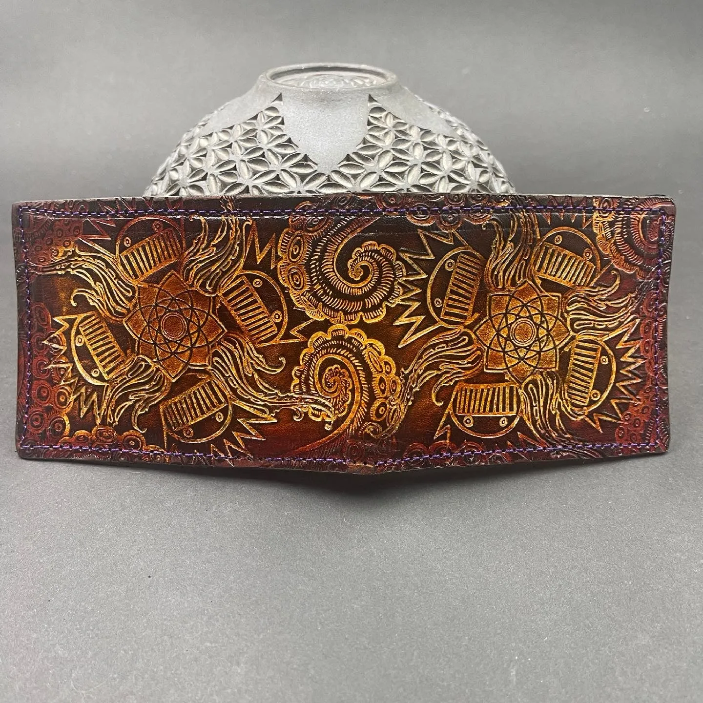 Stamped Leather Bifold Wallet - Ween