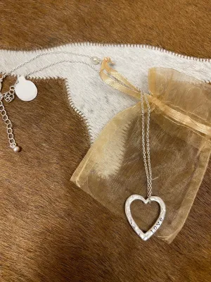 Stamped Love silver necklace