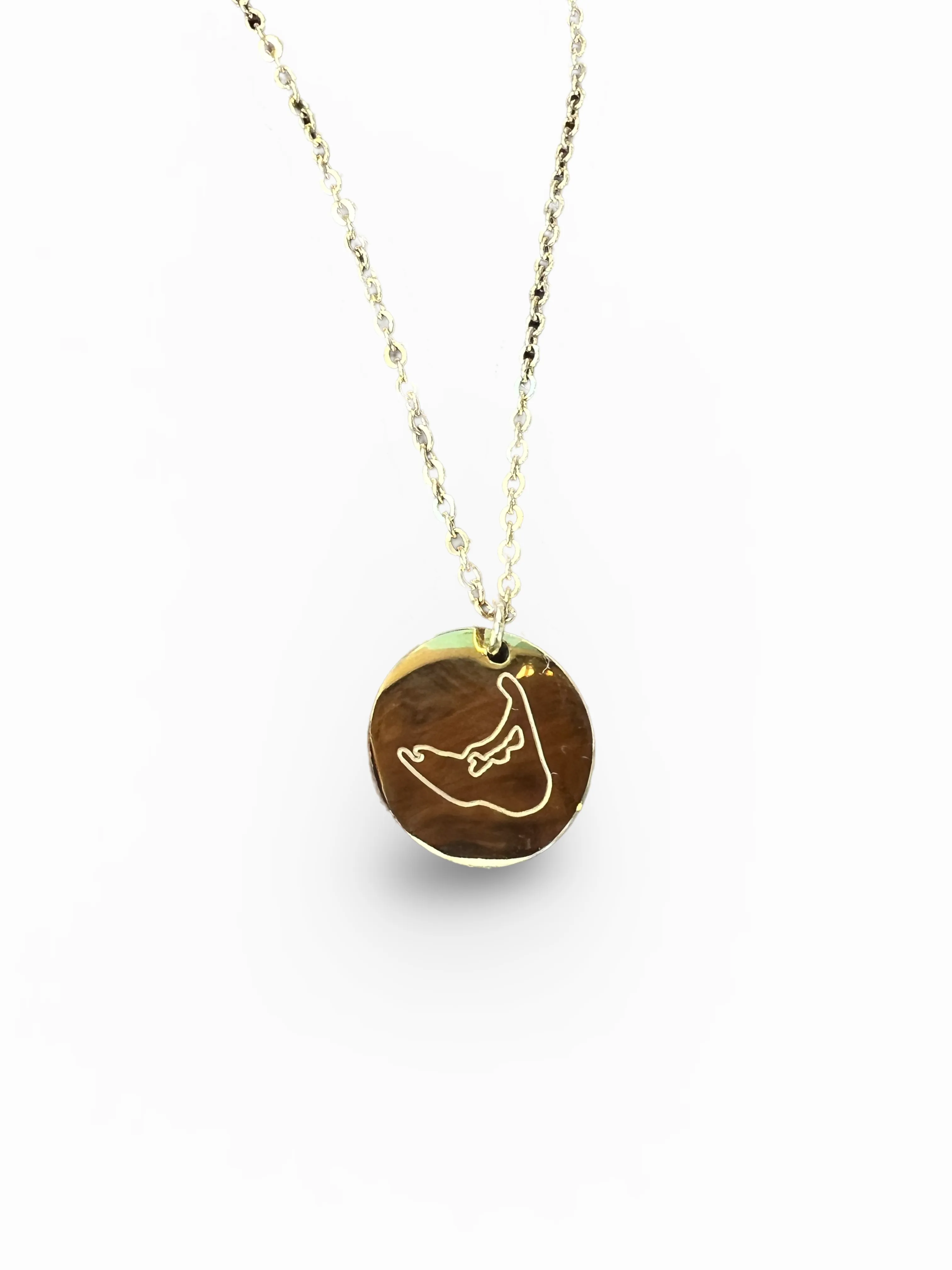 Stamped Nantucket Stainless Steel Necklace