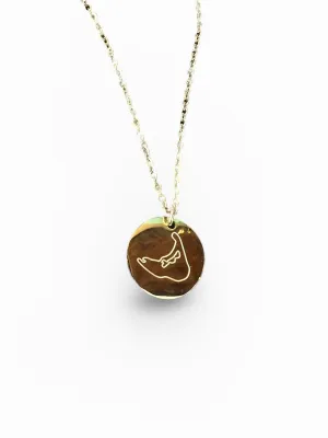 Stamped Nantucket Stainless Steel Necklace