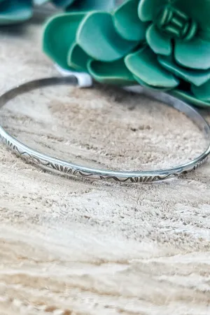 Stamped Silver Bangle