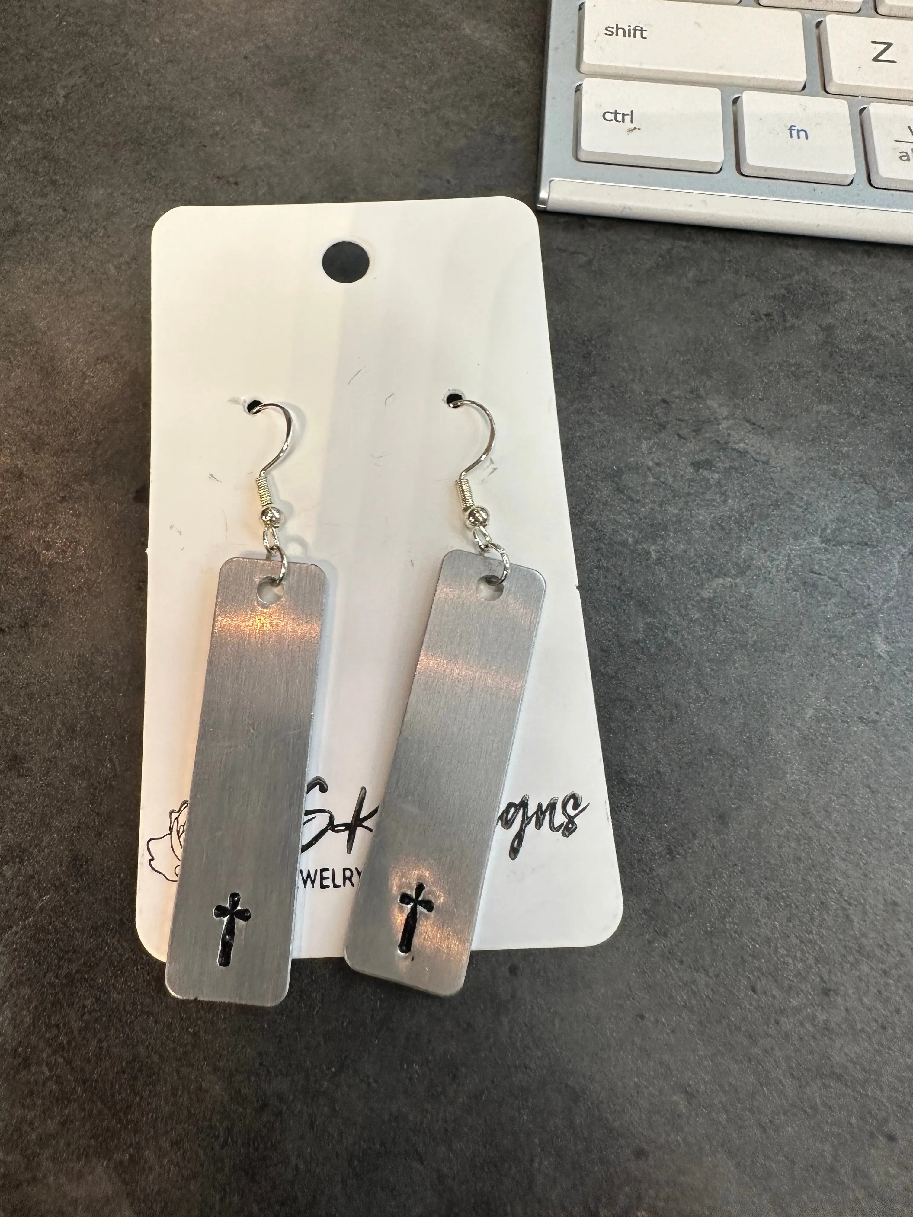 Stamped Silver Earrings