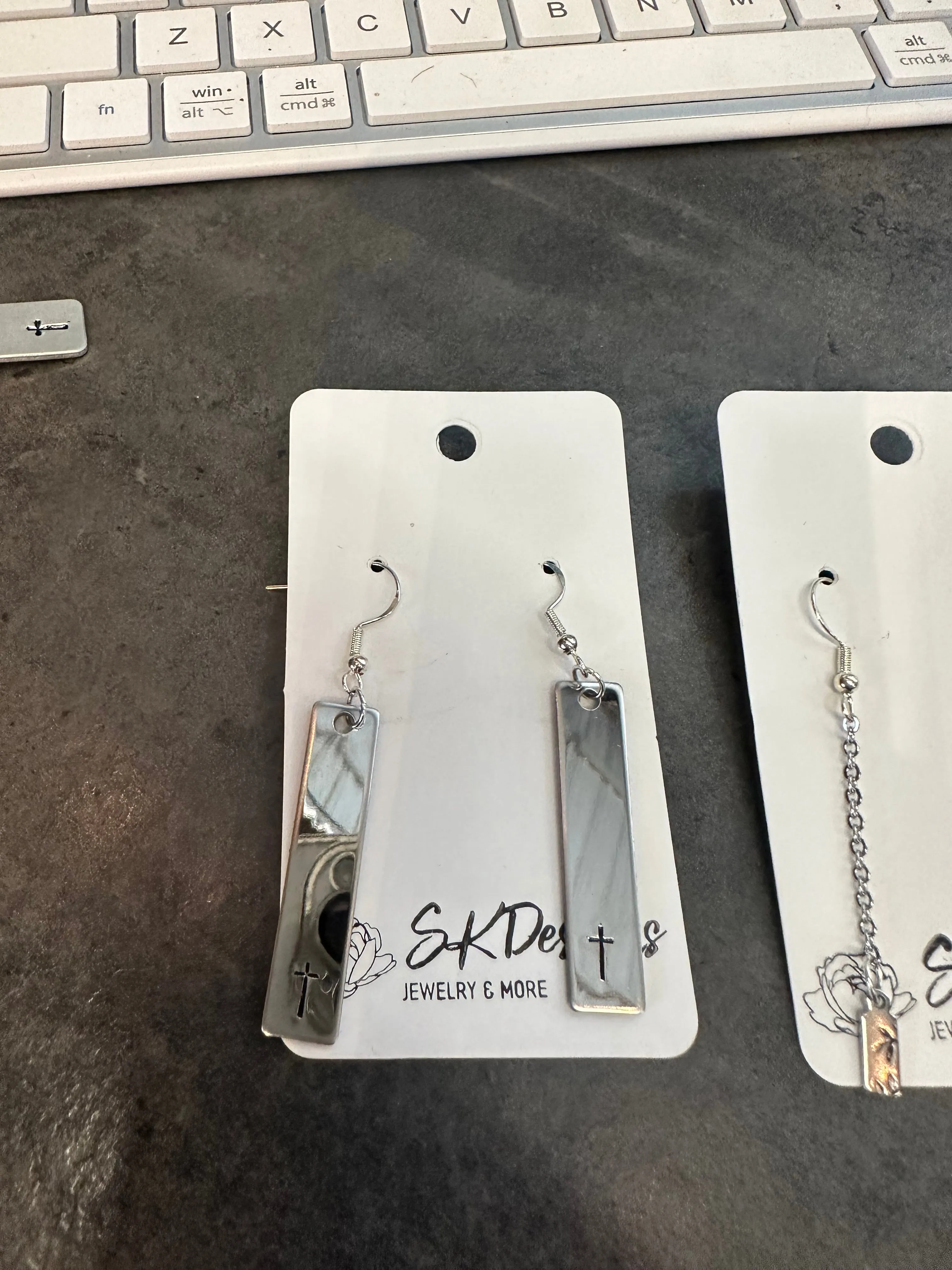 Stamped Silver Earrings